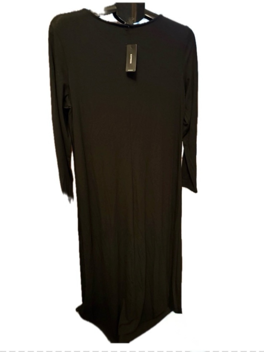 NWT Express Black Long Sleeve Maxi Dress Side Slit- Large